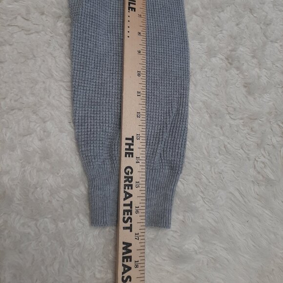 Michael Kors Women's Gray Mock Neck Waffle Knit Kangaroo Pocket Sweater XL - Picture 6 of 8